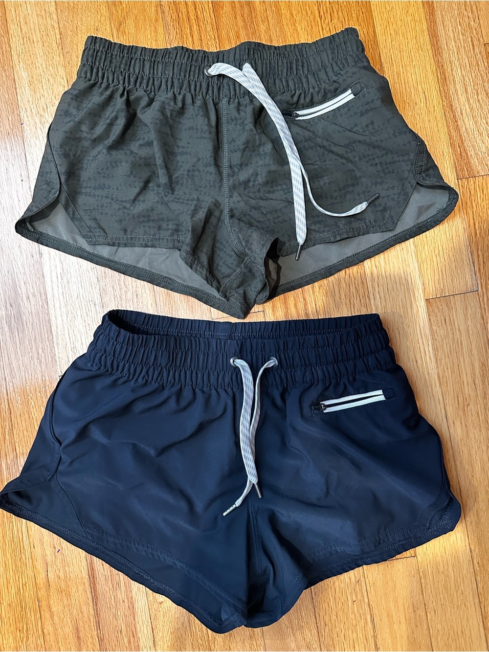 Vuori Women’s Athletic Shorts — Olive and Navy